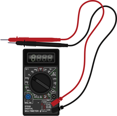 Multimeter with test leads clipart
