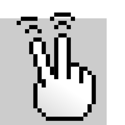 MultiTouch-Interface Pixel-theme 2-fingers-Double-Tap clipart