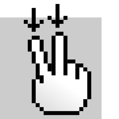 MultiTouch-Interface Pixel-theme 2-fingers-Drag-Down clipart