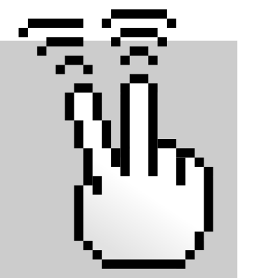 MultiTouch-Interface Pixel-theme 2-fingers-Triple-Tap clipart