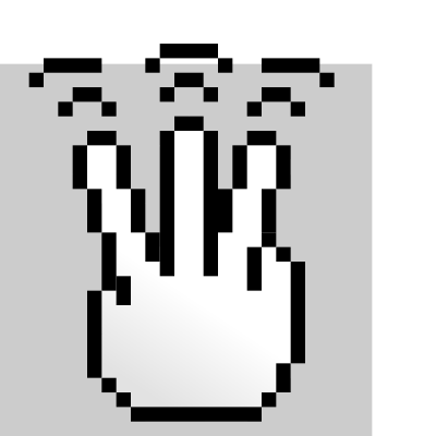 MultiTouch-Interface Pixel-theme 3-fingers-Double-Tap clipart