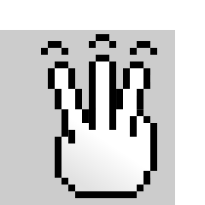 MultiTouch-Interface Pixel-theme 3-fingers-Simple-Tap clipart