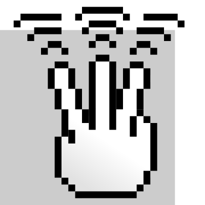 MultiTouch-Interface Pixel-theme 3-fingers-Triple-Tap clipart