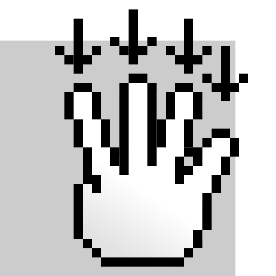 MultiTouch-Interface Pixel-theme 4-fingers-Drag-Down clipart