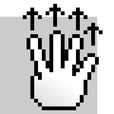 MultiTouch-Interface Pixel-theme 4-fingers-Drag-Up clipart