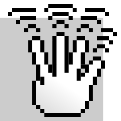 MultiTouch-Interface Pixel-theme 4-fingers-Triple-Tap clipart