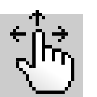 MultiTouch-Interface Pixel-theme Drag-Flick clipart