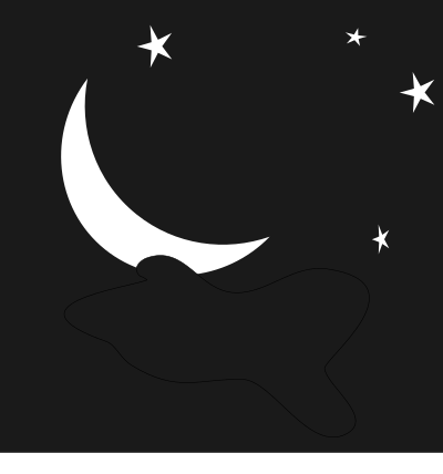 Night Sky with Moon and Stars clipart