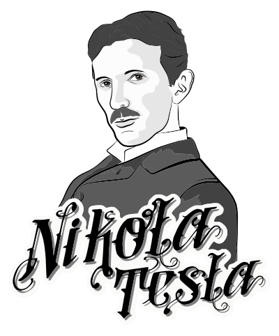 Nikola Tesla Portrait clipart