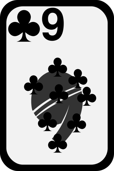 Nine of Clubs clipart