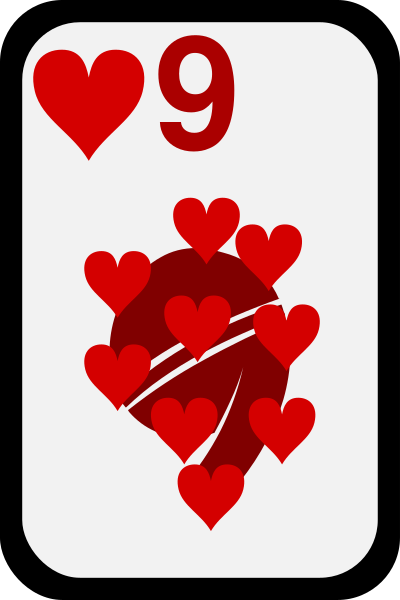 Nine of Hearts clipart