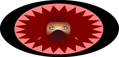 Ninja woman in red clipart