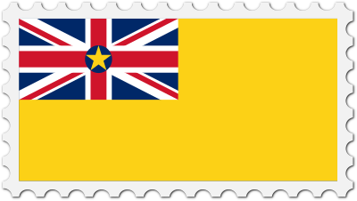 Niue flag stamp clipart