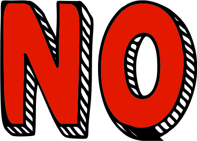 NO 3D block text red wordart clipart