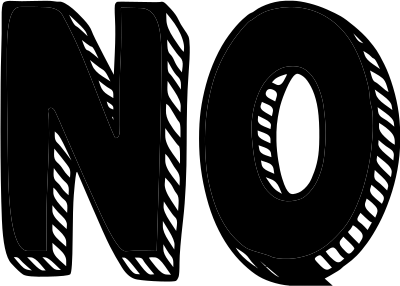 NO 3D wordart in black clipart