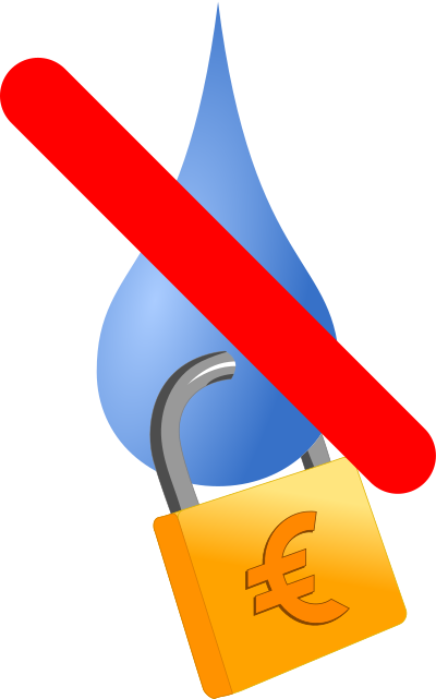 No acqua privatizzata - no water privatization clipart