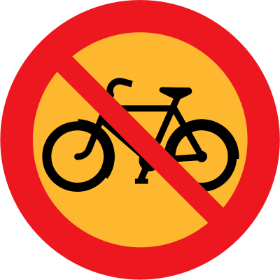 No Bicycles roadsign clipart