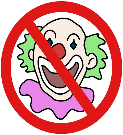 No Clowns - Modern clipart