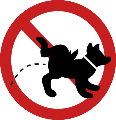 No Dog Peeing Sign clipart