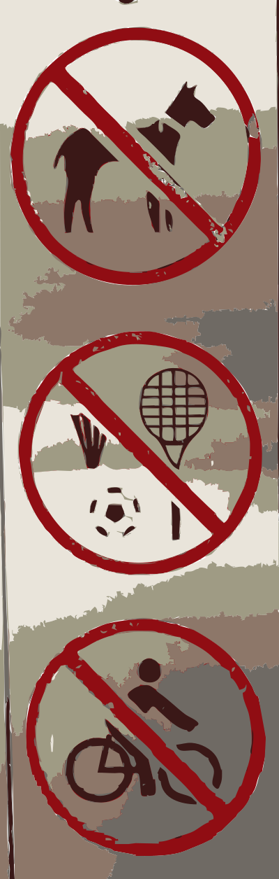 No dogs bikes or fun clipart