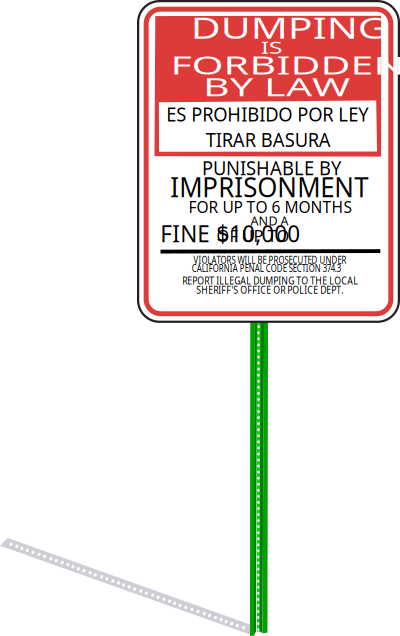 No dumping sign with signpost and shadow clipart
