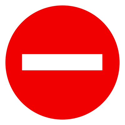 No entry road sign / blocked icon clipart
