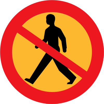 No entry sign with a man clipart