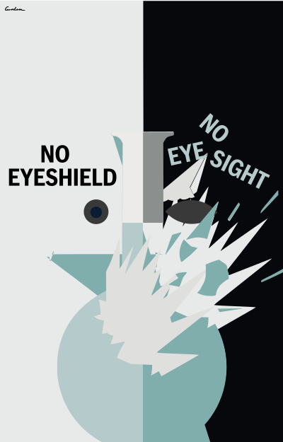 No Eyeshield - no eye sight clipart