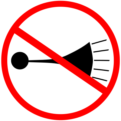 No horn sign. SeÃ±al de no tocar bocina, claxÃ³n. clipart