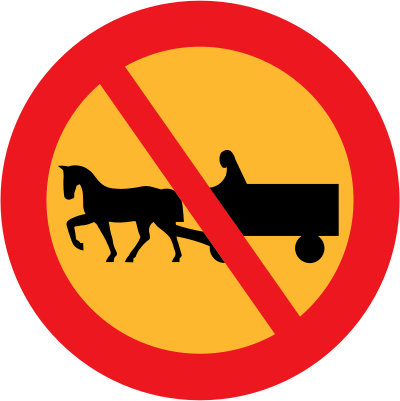 No horse and carts sign clipart