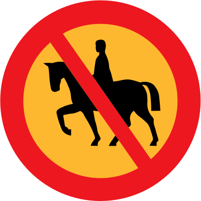 No horse riding sign clipart