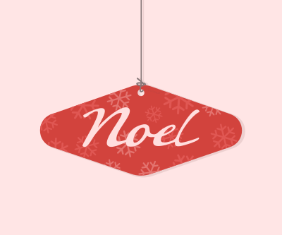 Noel Christmas Ornament Squareish clipart