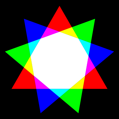 Nonagon rgb mix clipart