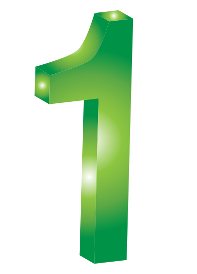 الرقم واحد -one -un-1 clipart
