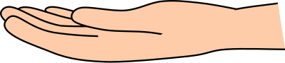 Open hand (light skin) clipart