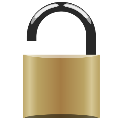 Open padlock clipart