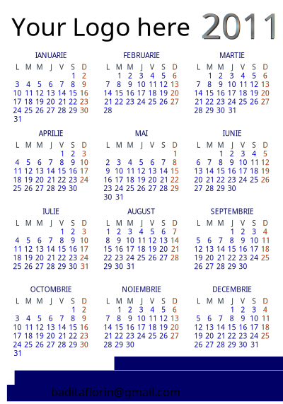 Open Source 2012 pocket calendar clipart