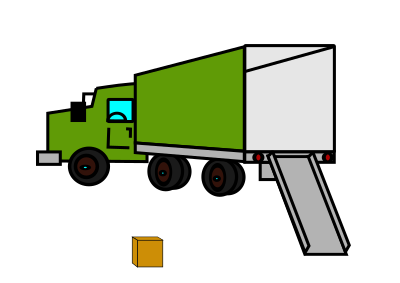 Opened empty moving truck clipart