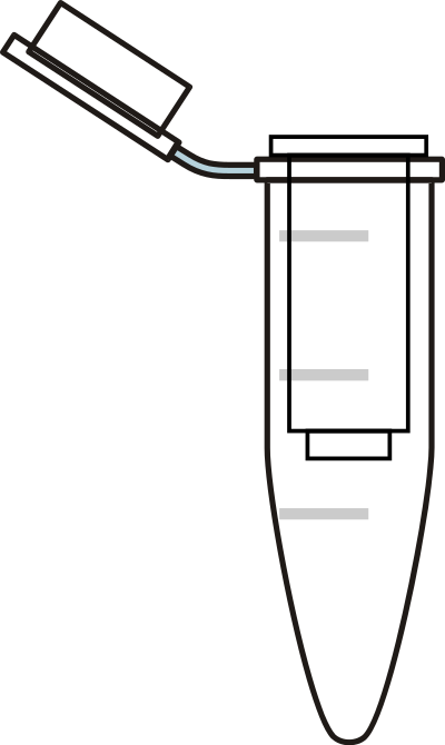 Opened Eppendorf tube with filter clipart