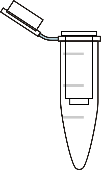 Opened Eppendorf tube with filter RED clipart