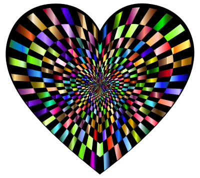 Optical Illusion Checkerboard Heart Prismatic 2 clipart