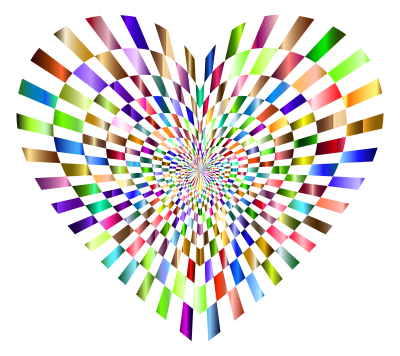 Optical Illusion Checkerboard Heart Prismatic 2 No Background clipart