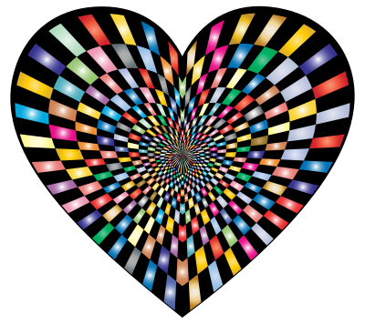 Optical Illusion Checkerboard Heart Prismatic clipart