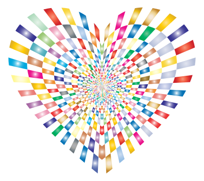 Optical Illusion Checkerboard Heart Prismatic No Background clipart