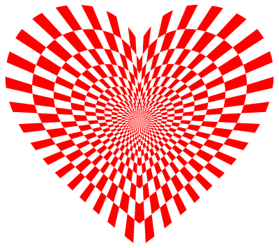 Optical Illusion Checkerboard Heart Red clipart