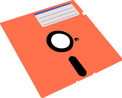 Orange 5.25 Floppy Disc clipart