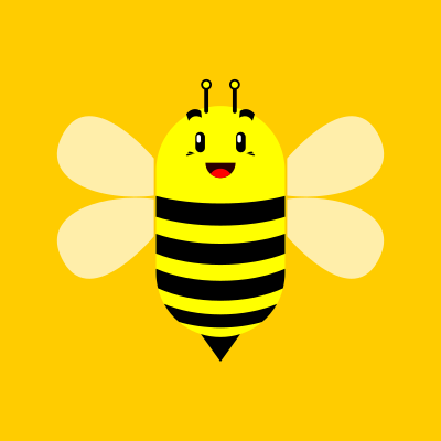 Orange bee clipart