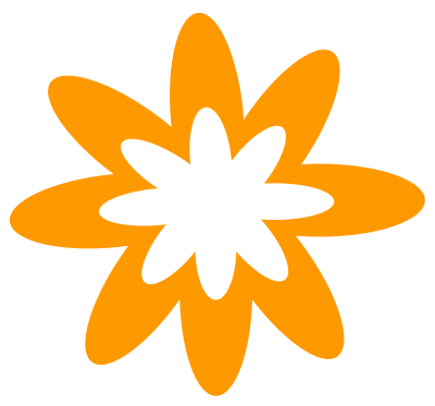 Orange Burst Flower clipart