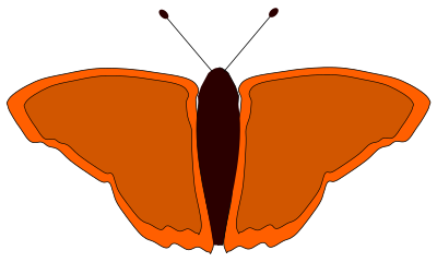 Orange butterfly clipart
