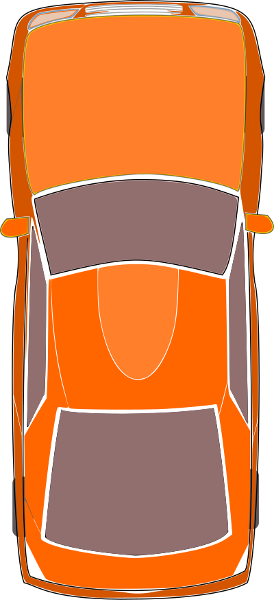 Orange Car (Top View) clipart